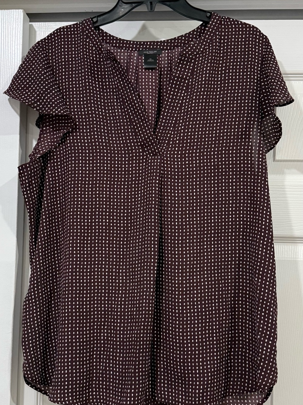Merona Wine Dot Flutter Sleeve V-Neck Top